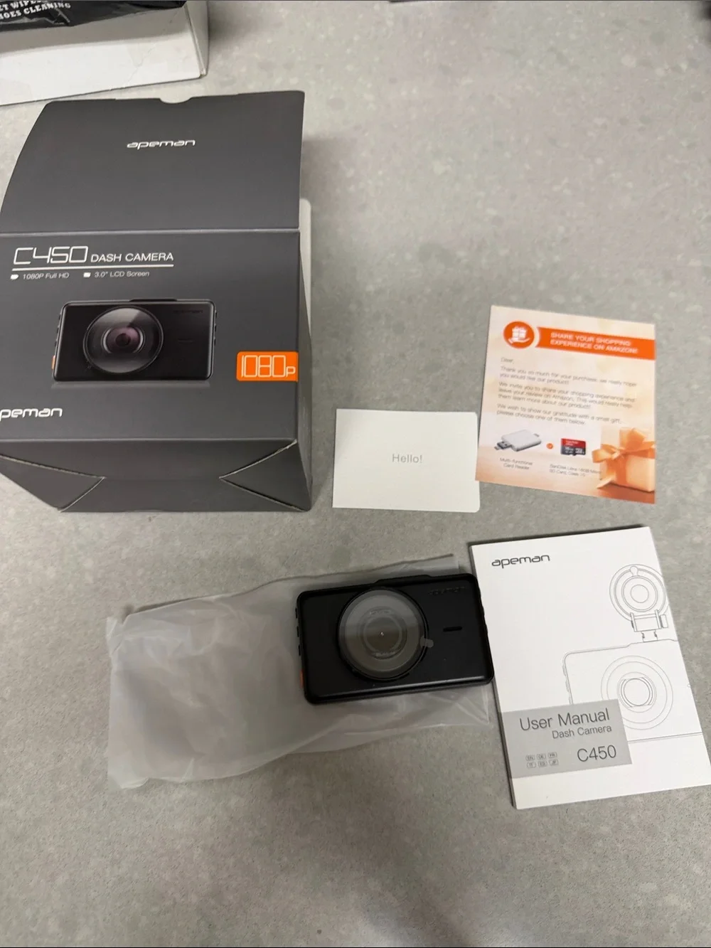 Apeman C450 Black Dash Camera - 1080p Full HD